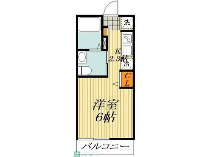 APEX平井(ワンルーム/1階)の間取り写真