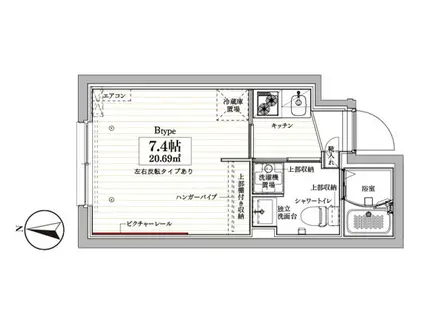 COCOCUBE YANAGIHARA(1K/3階)の間取り写真