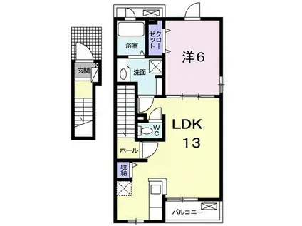 さくらII(1LDK/2階)の間取り写真