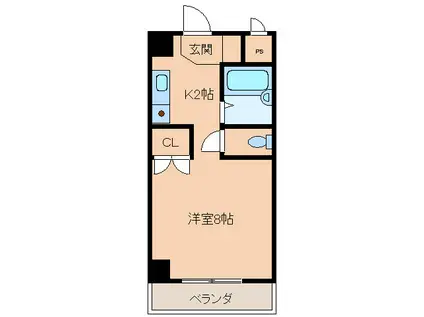 グリーンヒルズKATOH(ワンルーム/5階)の間取り写真