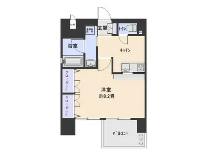 ベラジオ烏丸御池II(1K/2階)の間取り写真