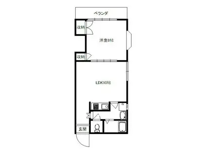 第2当麻マンション(1LDK/2階)の間取り写真