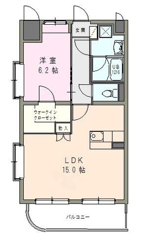 ヴェルドミールII(1LDK/3階)の間取り写真