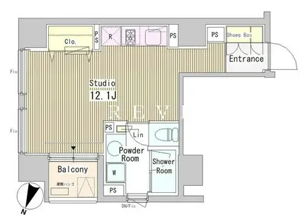 アーバンキューブ九段南(ワンルーム/3階)の間取り写真