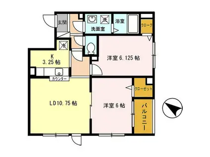 エスポワール(2LDK/1階)の間取り写真