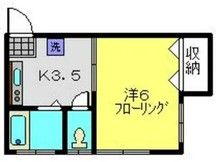 清和ハイム(1K/1階)の間取り写真