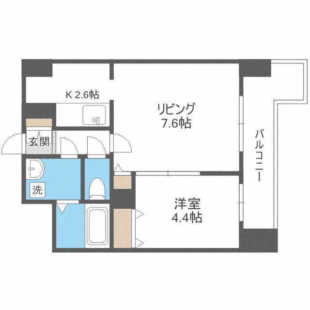 レジディア札幌駅前(1LDK/8階)の間取り写真