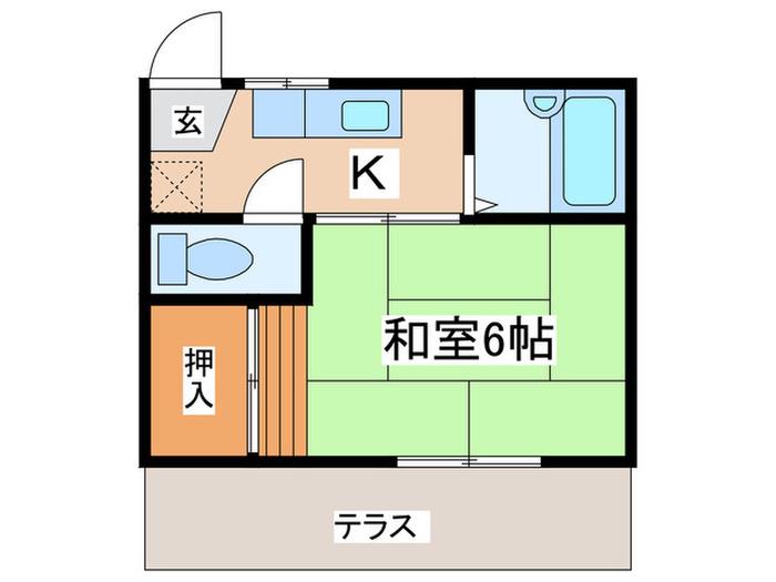 SKハイム(1K/1階)の間取り写真