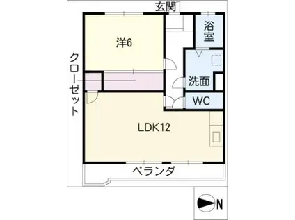 クレベール瑞穂(1LDK/3階)の間取り写真