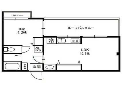 ムサシハイム(1LDK/3階)の間取り写真
