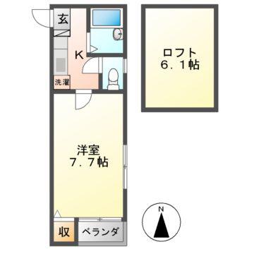 ドリーム510(1K/1階)の間取り写真