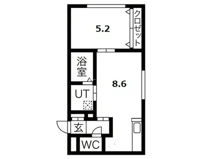 GRANSEED手稲本町(1LDK/1階)の間取り写真