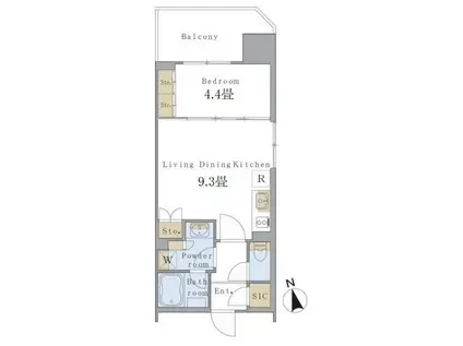 BRILLIA IST 浅草橋(1LDK/9階)の間取り写真