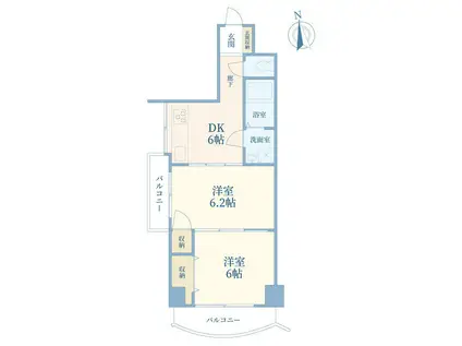 野村第2フラット(2DK/4階)の間取り写真