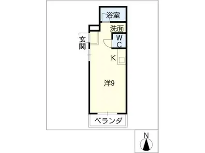 第2幸村ビル(ワンルーム/1階)の間取り写真