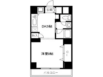 ヴェルデ藤ヶ丘(1DK/8階)の間取り写真