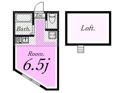 ユナイト堀ノ内ボナフェスタオペラ(ワンルーム/2階)の間取り写真