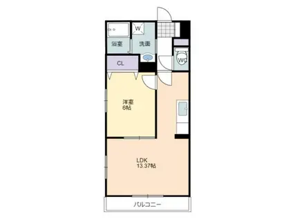 ノースヒル(1LDK/3階)の間取り写真