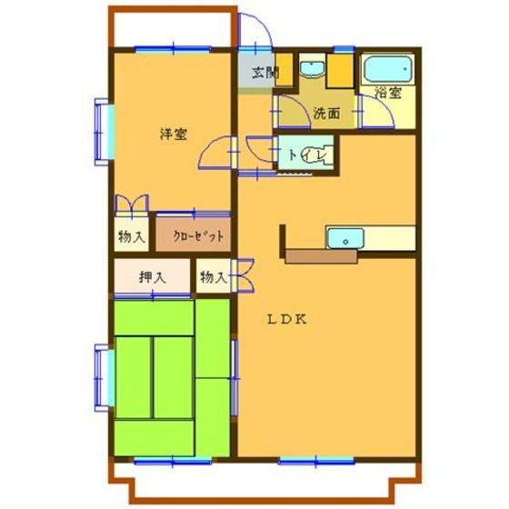 クレッセント江崎(2LDK/3階)の間取り写真