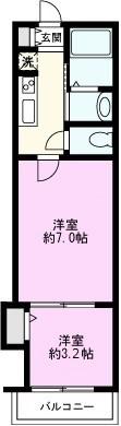 MARK DUO東岩槻(2K/2階)の間取り写真