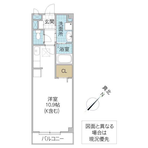 メゾン長岡(ワンルーム/1階)の間取り写真