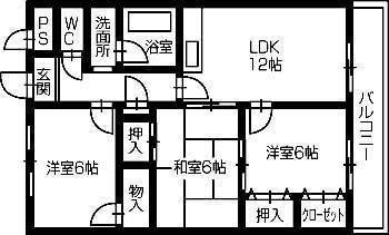 アマ・デトワールI(3LDK/3階)の間取り写真