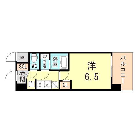 ARTIZA王子公園D.C(1K/9階)の間取り写真
