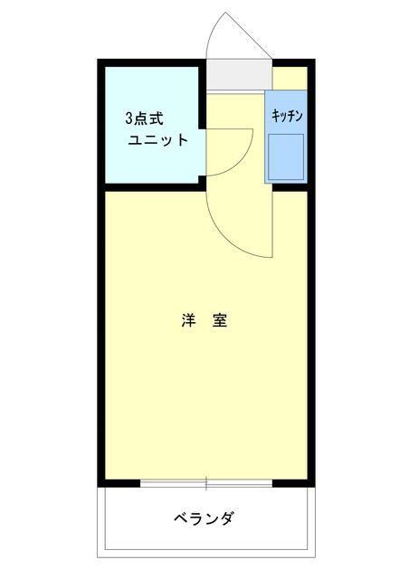 レジデンスカープ厚木(1K/2階)の間取り写真