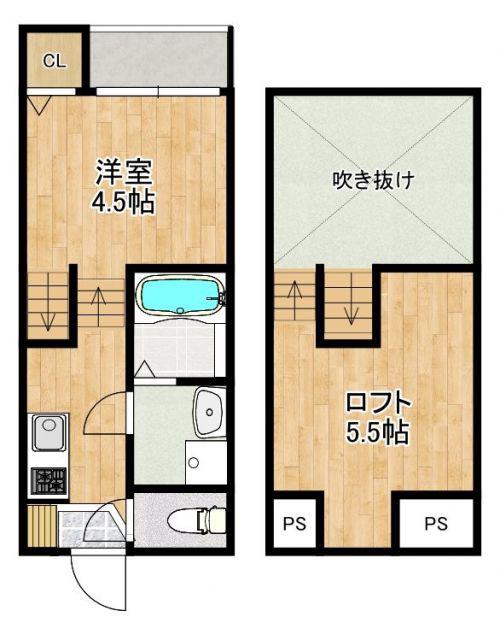 MODERN PALAZZO住吉レジサム(1SK/1階)の間取り写真