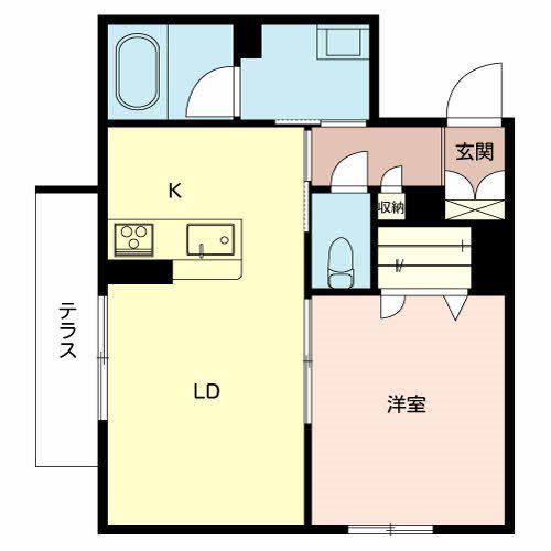 シャーメゾン龍野町(1LDK/1階)の間取り写真