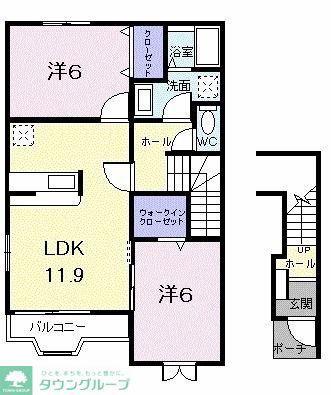 サニーヒルズ・アザレア(2LDK/2階)の間取り写真