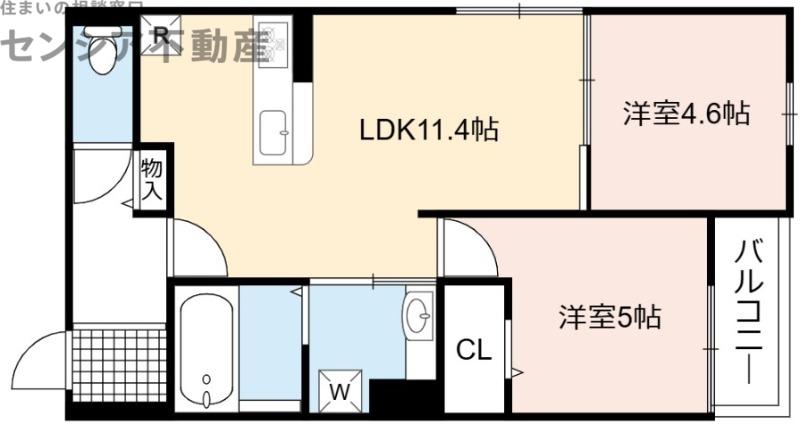 セジュール関目(2LDK/2階)の間取り写真