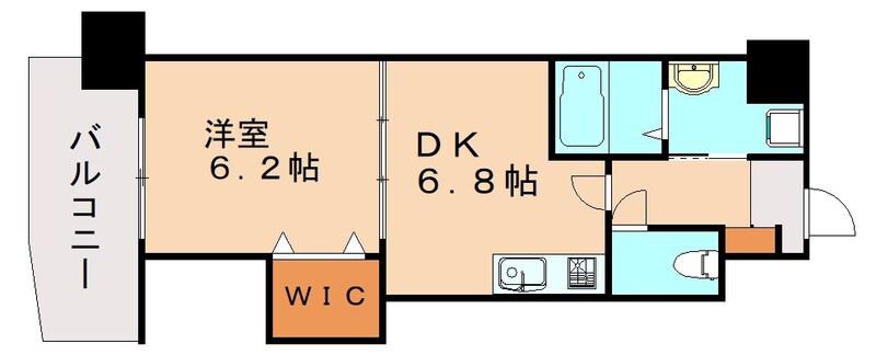 サンシャイン真鶴リバーサイド(1DK/9階)の間取り写真