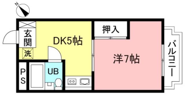 レクコーポ南阿佐谷(1DK/1階)の間取り写真