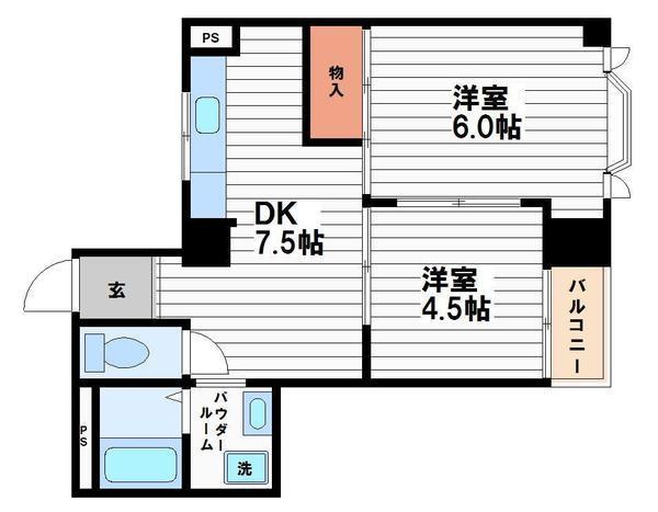 セイワパレス森ノ宮南(2DK/3階)の間取り写真