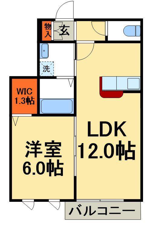 ヴェルドミール(1LDK/3階)の間取り写真
