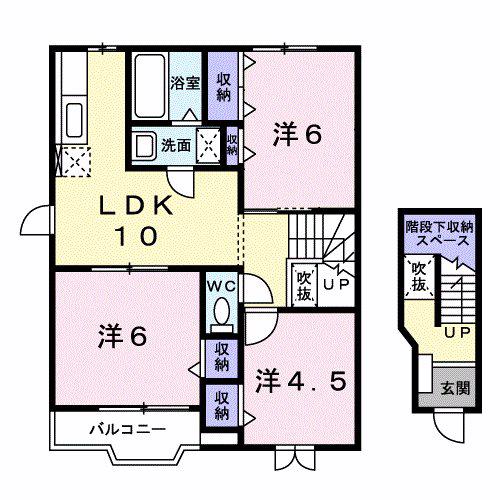 フレッシュヒルズ紅梅谷III(3LDK/2階)の間取り写真