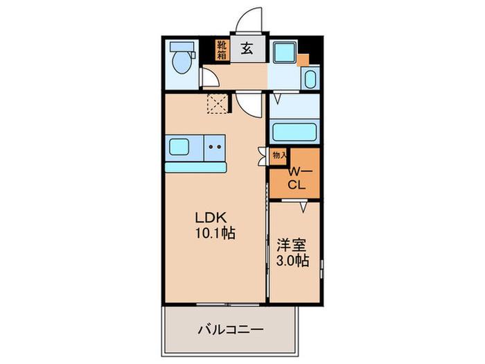 ブラン・スタイル博多314(1LDK/13階)の間取り写真