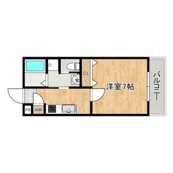 レクシア大供(1K/1階)の間取り写真