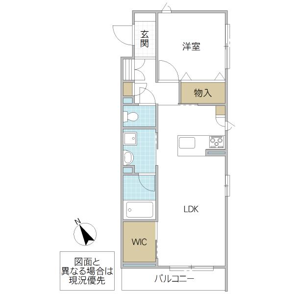 グラント柵町(1LDK/2階)の間取り写真