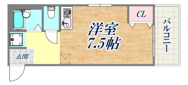 サンビレッジ板宿(ワンルーム/3階)の間取り写真