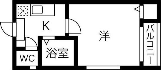 コンフォート吹上(1K/1階)の間取り写真