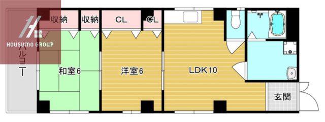セレッソプラーサ中川(2LDK/4階)の間取り写真