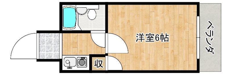 ラフォーレ助松(1K/3階)の間取り写真