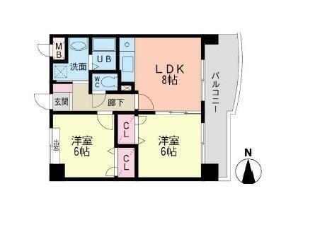 アンテスII(2LDK/7階)の間取り写真