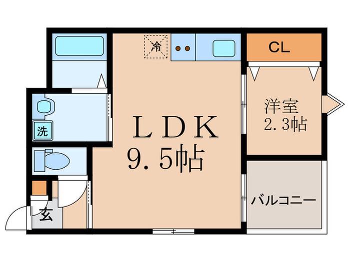 R-SMART椥辻(1LDK/3階)の間取り写真