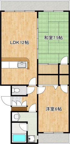 エスぺランサ須屋(2LDK/2階)の間取り写真