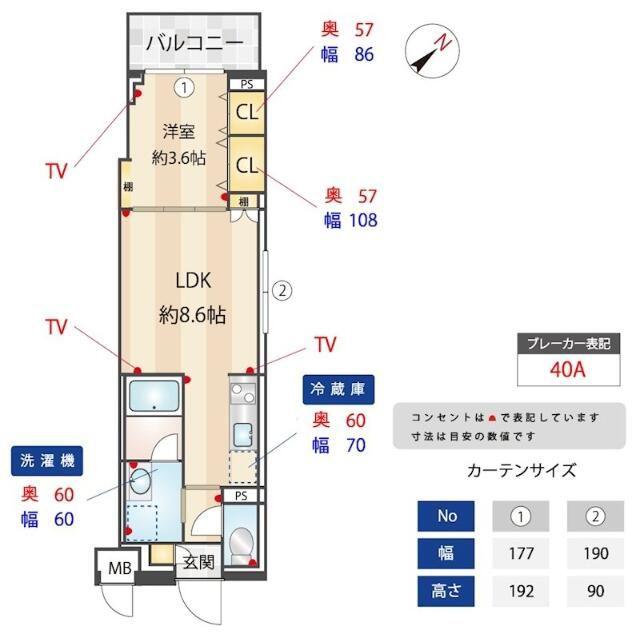ZOOM蒲田イースト(1LDK/2階)の間取り写真