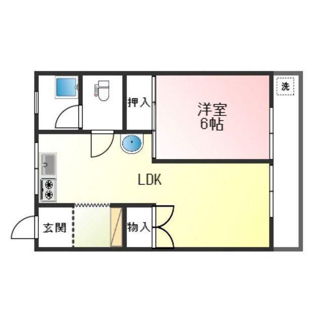 メゾン岐阜北(1LDK/3階)の間取り写真