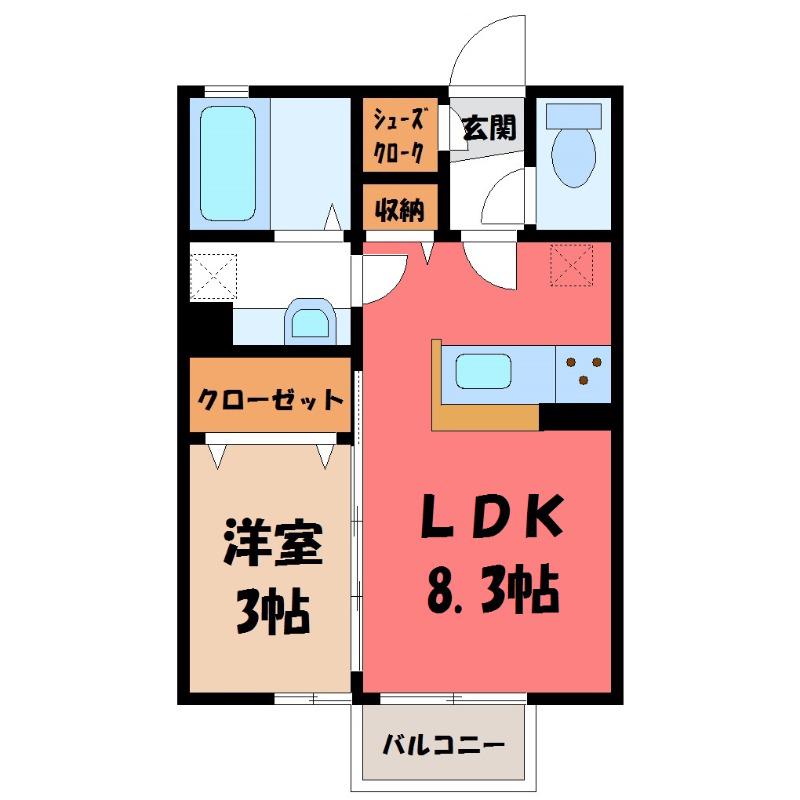 プランドールTN II(1LDK/1階)の間取り写真